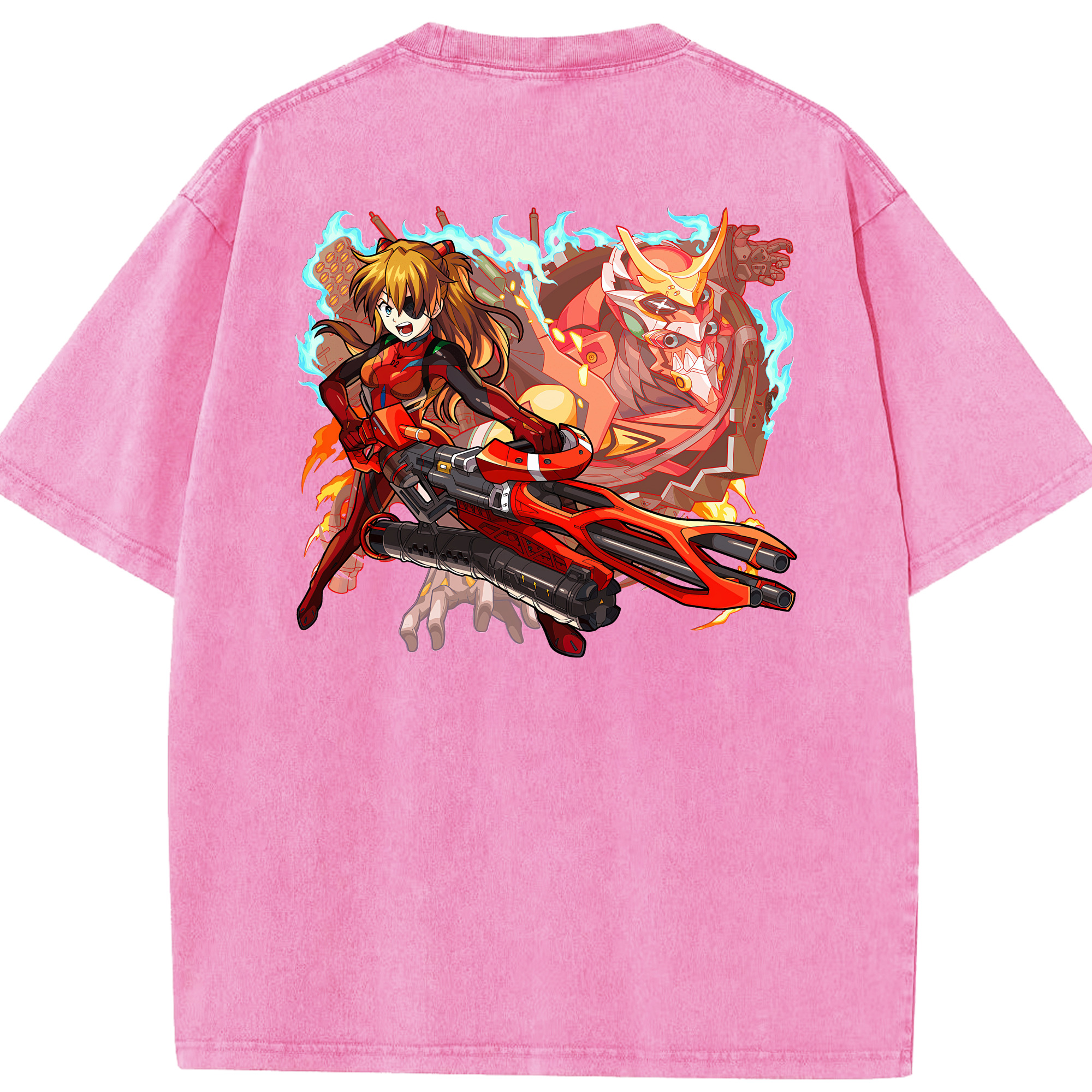 （画像用） EVA 新世紀エヴァンゲリオン 綿100% ヴィンテージ風 半袖Tシャツ（背面プリント）